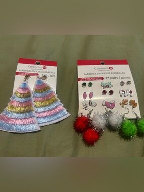 Celebrate It Christmas Earring Lot- 13 pairs